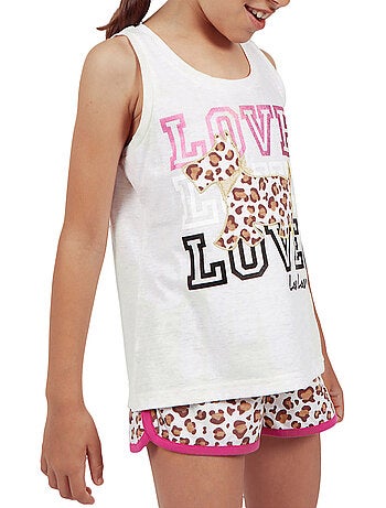 Pyjama fille short débardeur loulou jungle
