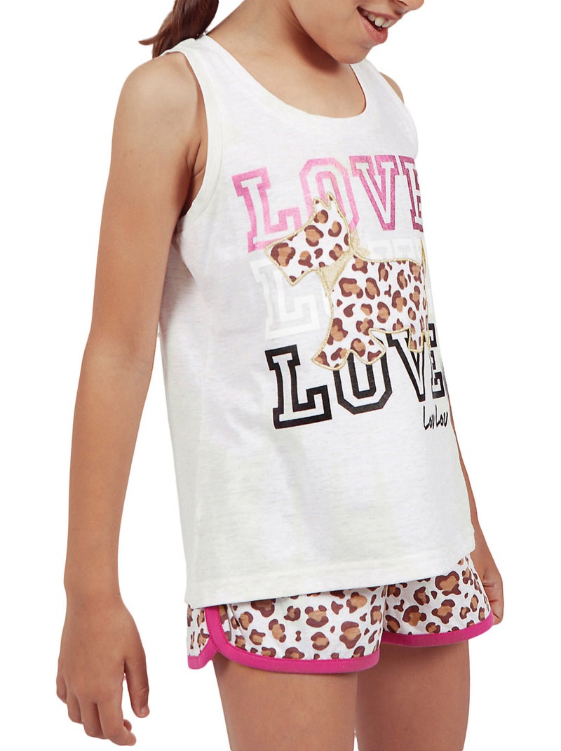 Pyjama fille short débardeur loulou jungle Beige - Kiabi