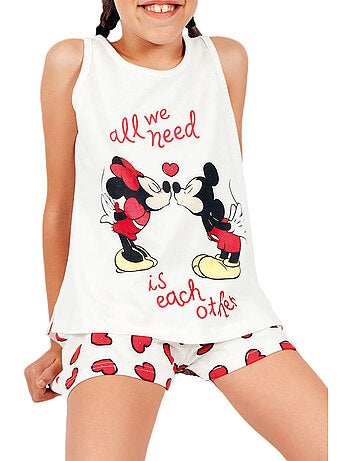 Pyjama fille short débardeur love mouse disney
