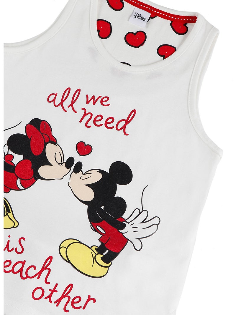 Pyjama fille short débardeur love mouse disney Ecru - Kiabi