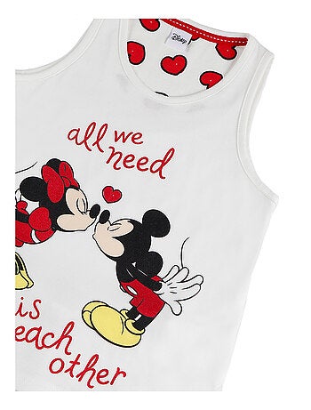 Pyjama fille short débardeur Love Mouse Disney ivoire