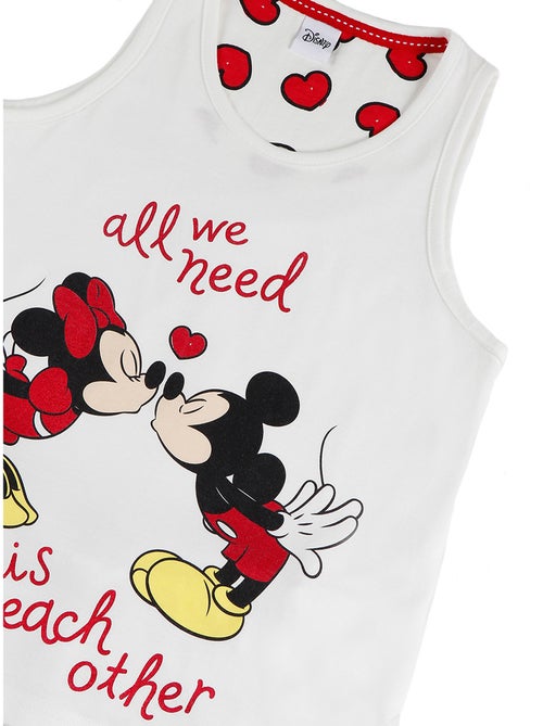 Pyjama fille short débardeur Love Mouse Disney ivoire - Kiabi