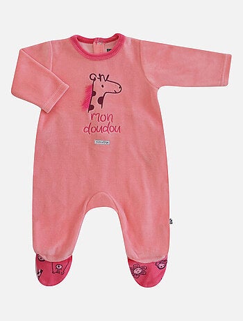 PYJAMA FILLE VELOURS OUVERTURE DOS ELYSSIA