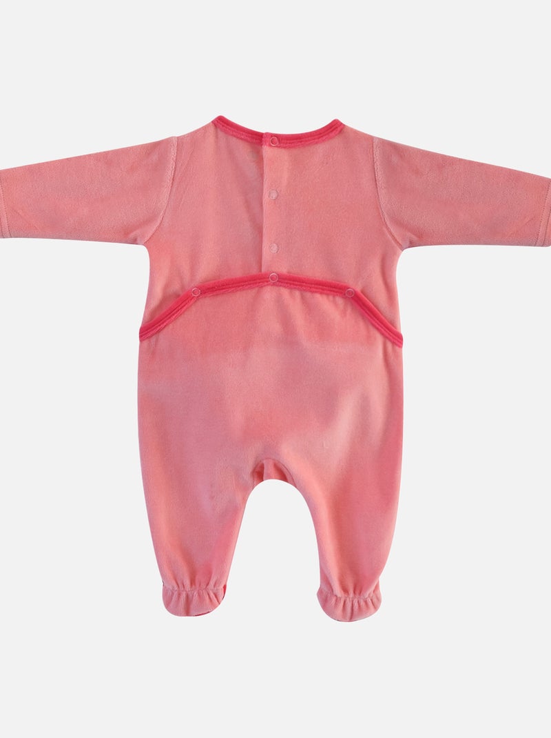 PYJAMA FILLE VELOURS OUVERTURE DOS ELYSSIA Rose - Kiabi