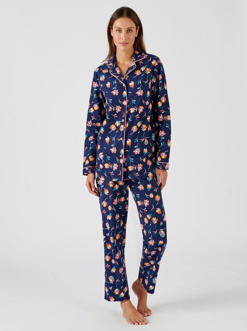 Pyjama flanelle coton imprimé - Damart - Kiabi