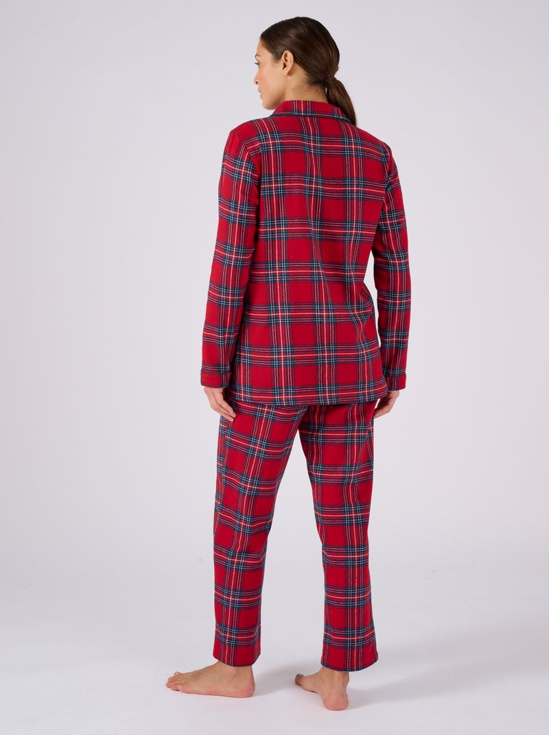 Pyjama flanelle coton imprimé - Damart Rouge - Kiabi
