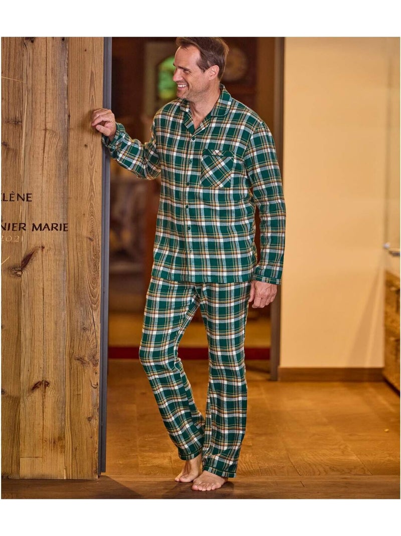Pyjama Flanelle Ecossais Scottish  - ATLAS FOR MEN Vert - Kiabi