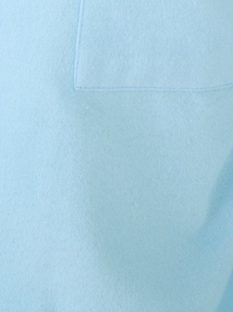 Pyjama flanelle grattée pur coton - Damart Bleu clair - Kiabi