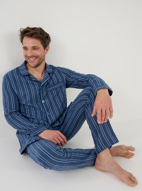 Pyjama flanelle grattée pur coton - Damart - Kiabi