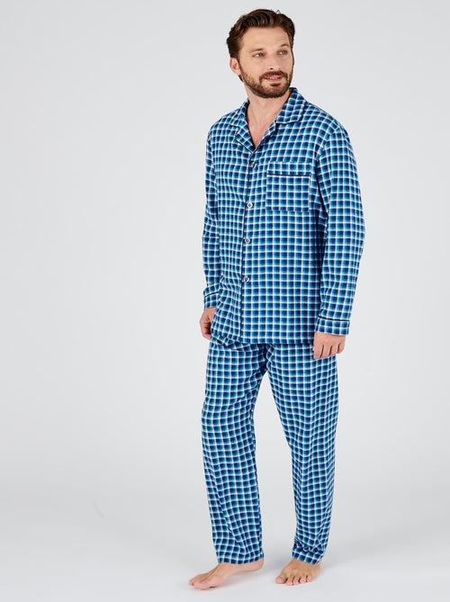 Pyjama flanelle grattée pur coton - Damart - Kiabi