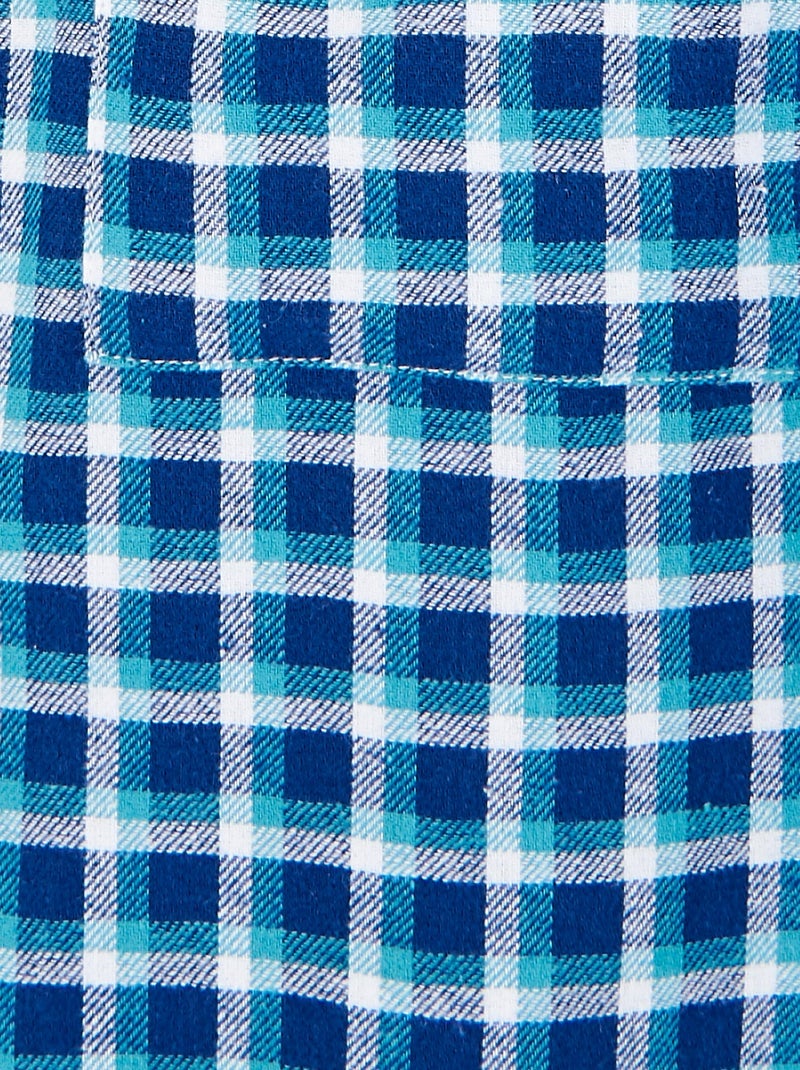 Pyjama flanelle grattée pur coton - Damart Bleu turquoise - Kiabi