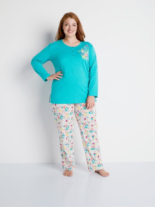 Pyjama fleuri en coton - Afibel - Kiabi