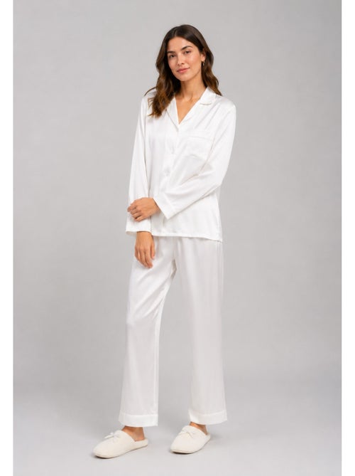 Pyjama fluide en satin Kebello - Kiabi Pyjama fluide en satin Kebello - Kiabi