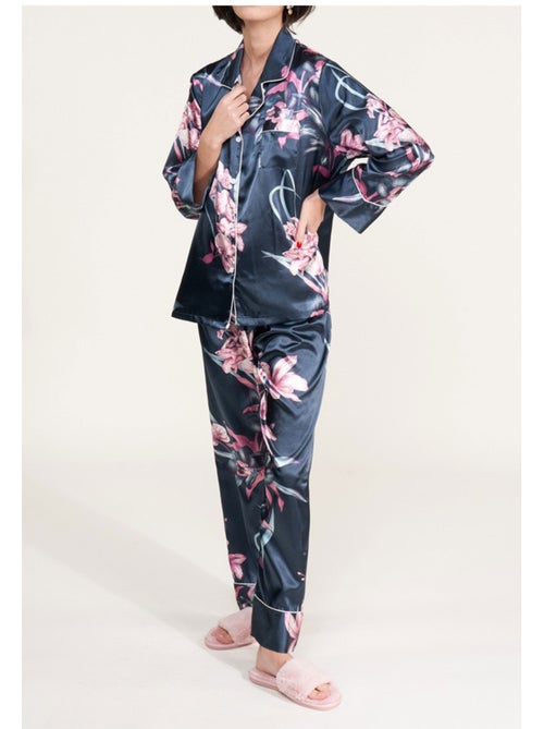 Pyjama fluide en satin Kebello - Kiabi