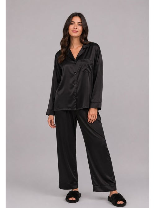 Pyjama fluide en satin Kebello - Kiabi Pyjama fluide en satin Kebello - Kiabi