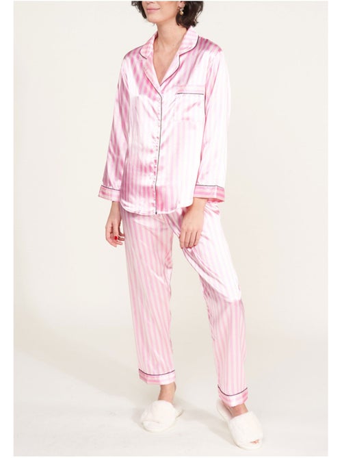Pyjama fluide en satin Kebello - Kiabi Pyjama fluide en satin Kebello - Kiabi