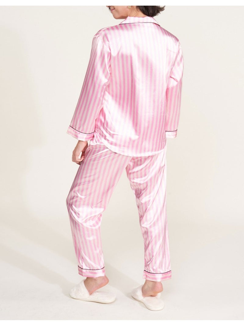 Pyjama fluide en satin Kebello Rose - Kiabi