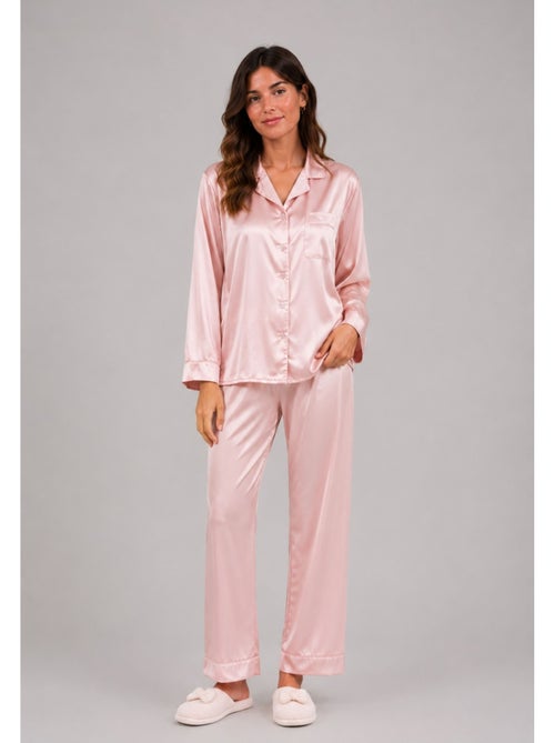 Pyjama fluide en satin Kebello - Kiabi Pyjama fluide en satin Kebello - Kiabi