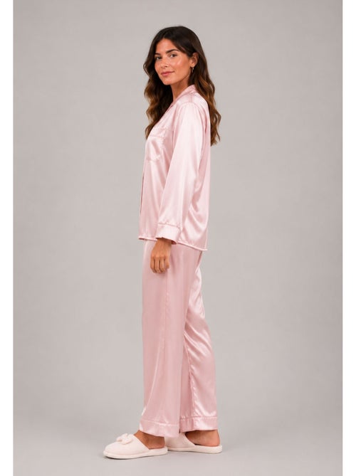 Pyjama fluide en satin Kebello - Kiabi Pyjama fluide en satin Kebello - Kiabi