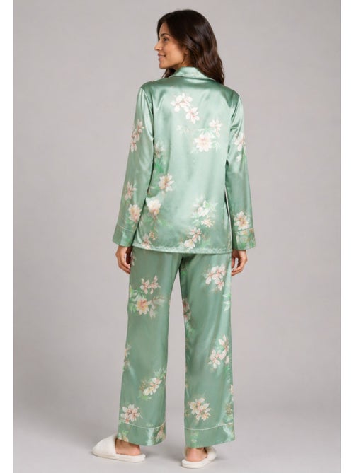 Pyjama fluide en satin Kebello - Kiabi Pyjama fluide en satin Kebello - Kiabi