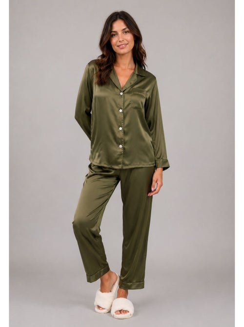 Pyjama fluide en satin Kebello - Kiabi Pyjama fluide en satin Kebello - Kiabi