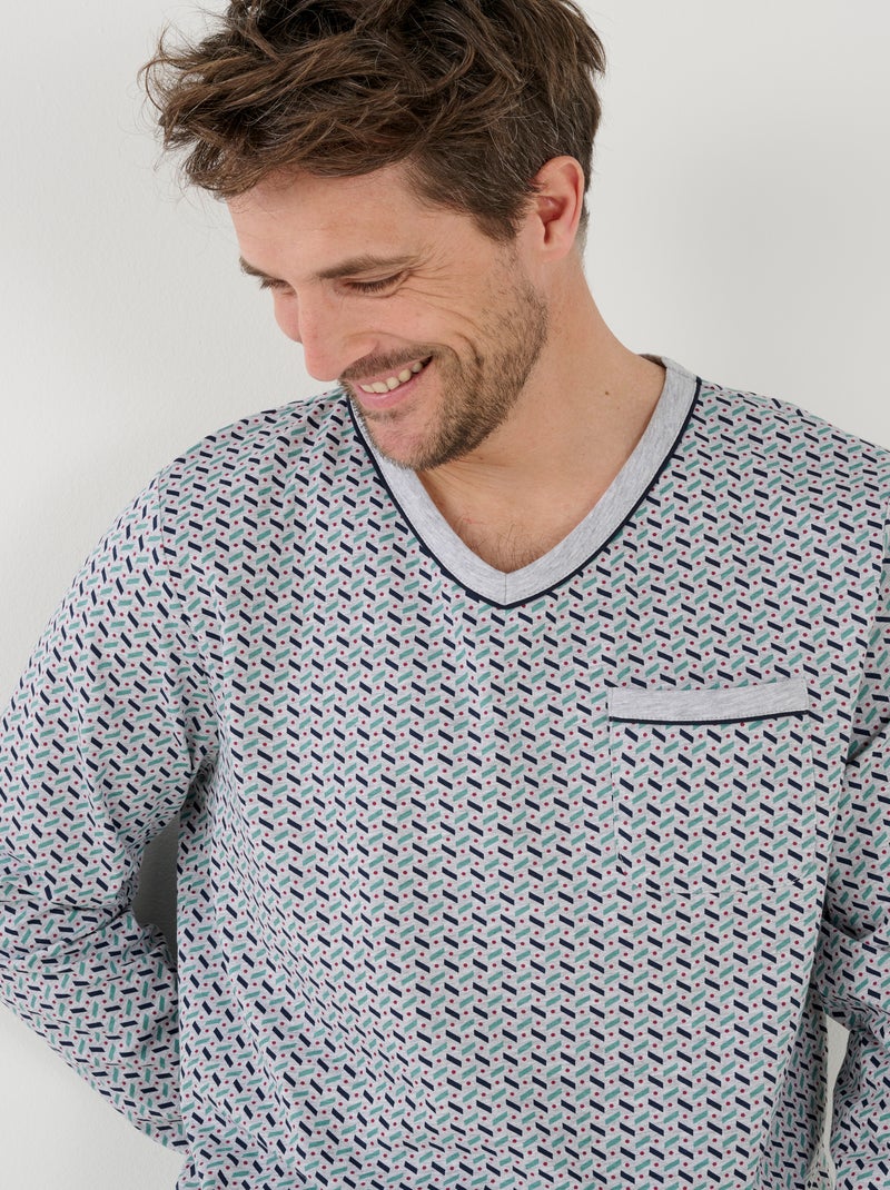 Pyjama forme jogging - Damart Gris chiné - Kiabi