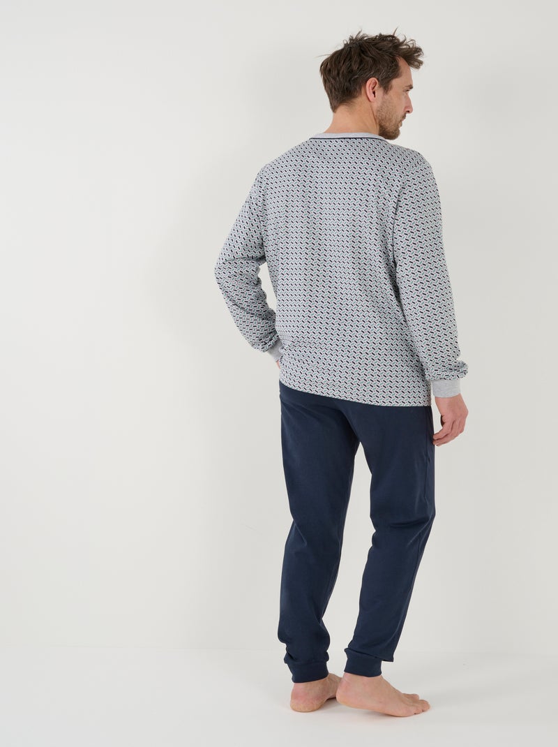 Pyjama forme jogging - Damart Gris chiné - Kiabi