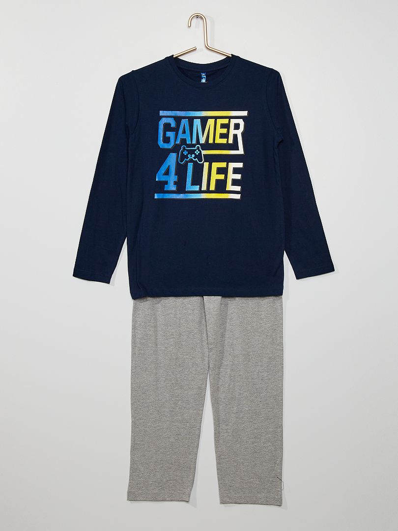 Pyjama 'Gamer' marine/gris - Kiabi