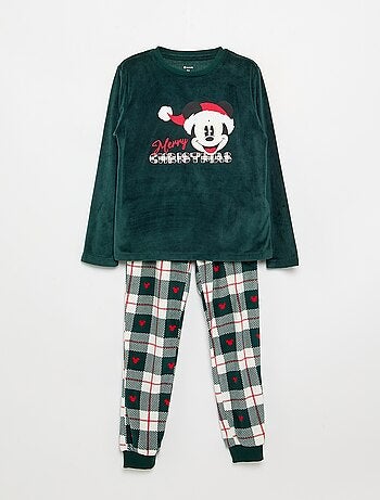 Pyjama garçon 'Disney' 'Mickey' 'Noël' 2 pièces en polaire - T-shirt à manches longues + pantalon