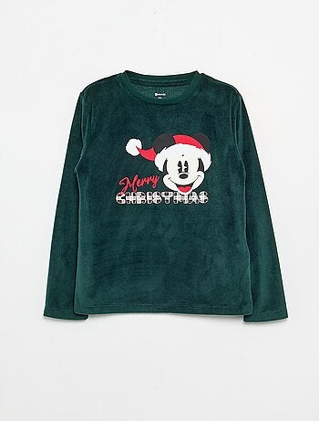 Pyjama garçon 'Disney' 'Mickey' 'Noël' 2 pièces en polaire - T-shirt à manches longues + pantalon