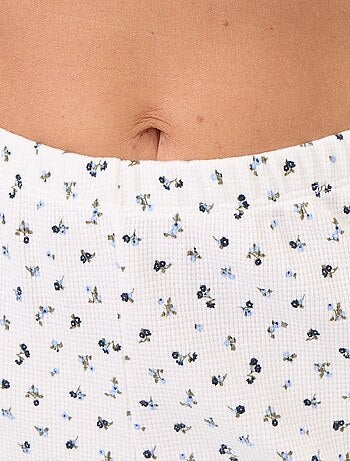 Pyjama gaufrée t-shirt + pantalon à motif - 2 pièces