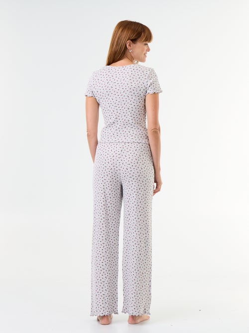 Pyjama gaufrée t-shirt + pantalon à motif - 2 pièces - Kiabi Pyjama gaufrée t-shirt + pantalon à motif - 2 pièces - Kiabi
