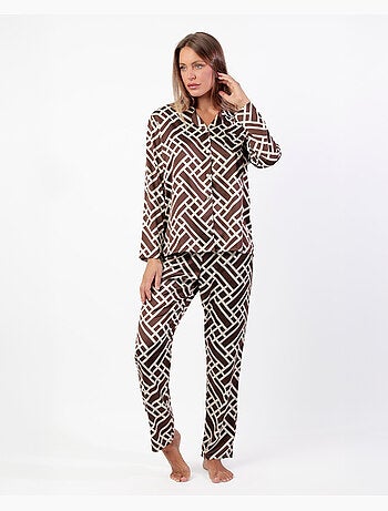 Pyjama géométrique à manches longues pour femme ADMAS LUXURY