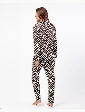 Pyjama géométrique à manches longues pour femme ADMAS LUXURY