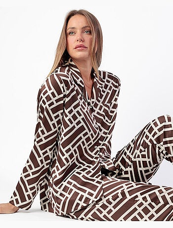 Pyjama géométrique à manches longues pour femme ADMAS LUXURY