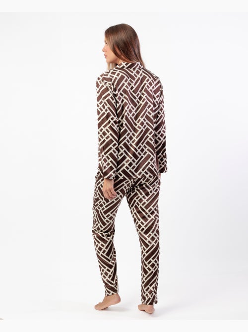 Pyjama géométrique à manches longues pour femme ADMAS LUXURY - Kiabi Pyjama géométrique à manches longues pour femme ADMAS LUXURY - Kiabi
