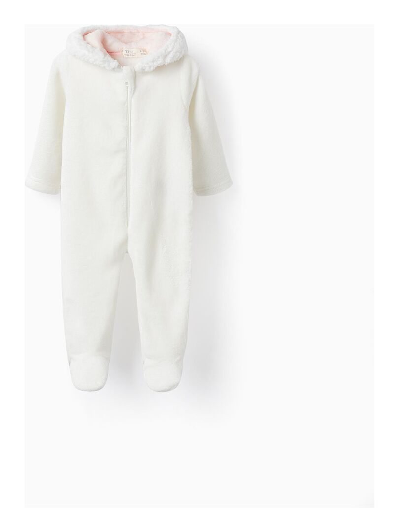 Pyjama-Grenouillère en corail pour bébé fille 'Mouton'   TALENTS NIGHT Blanc - Kiabi