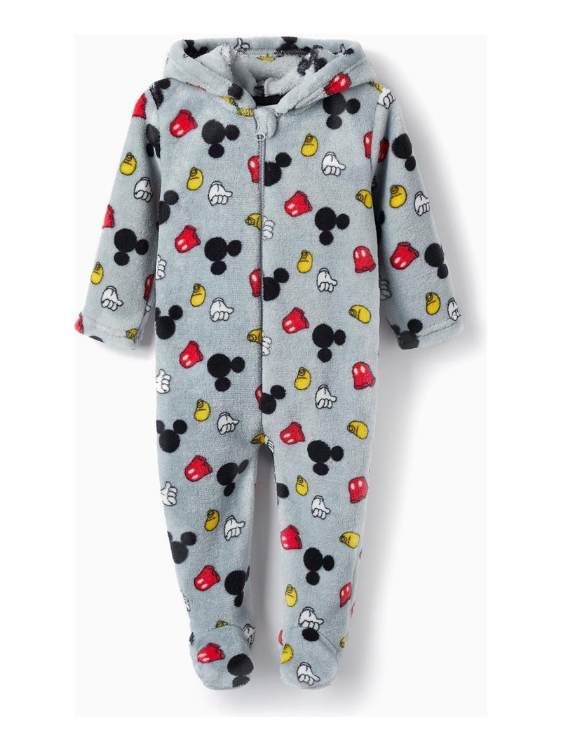 Pyjama-Grenouillère en Coraline pour Bébé Garçon 'Mickey'   MICKEY Gris clair - Kiabi