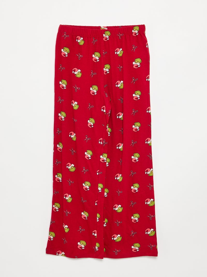 Pyjama 'Grinch' 2 pièces - Veste + pantalon Rouge - Kiabi