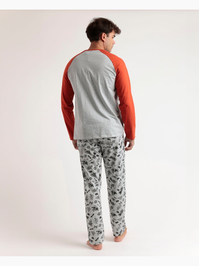 Pyjama gris à manches longues STAR WARS pour homme Gris chiné - Kiabi