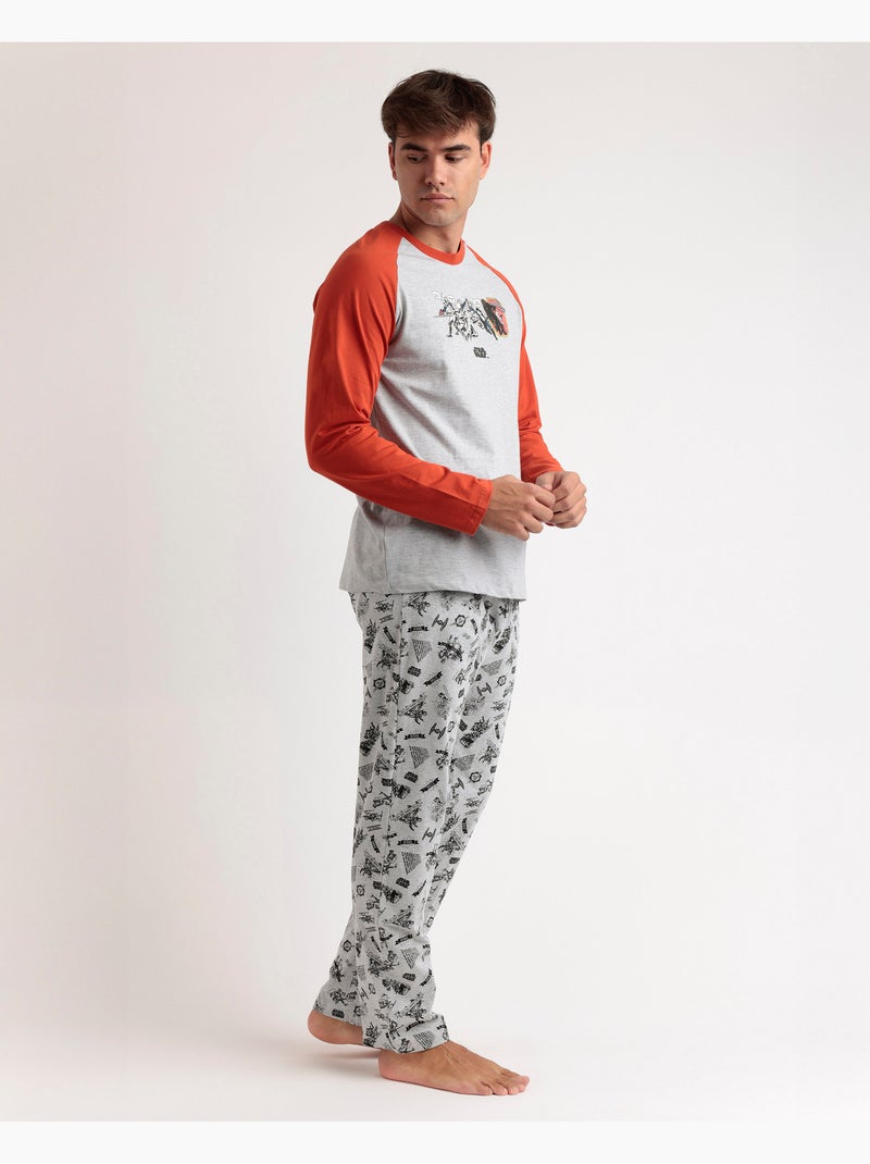 Pyjama gris à manches longues STAR WARS pour homme Gris chiné - Kiabi