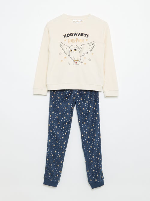 Pyjama 'Harry Potter' 2 pièces en polaire - T-shirt à manches longues + pantalon - Kiabi