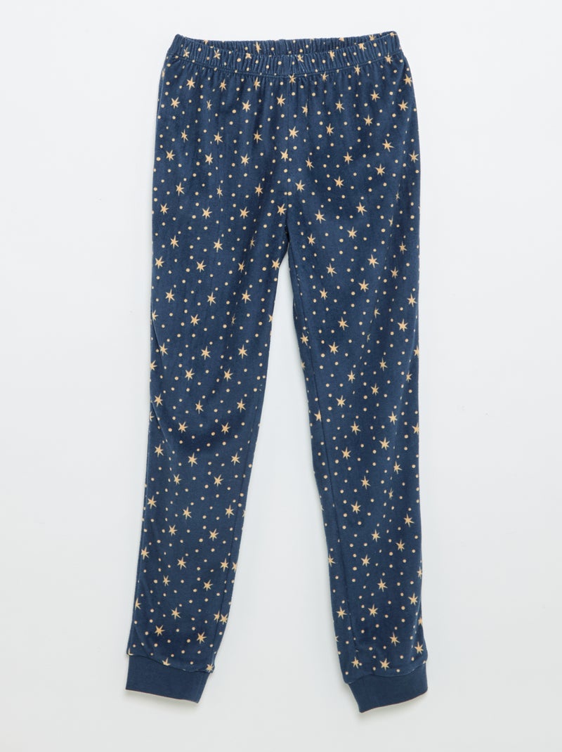Pyjama 'Harry Potter' 2 pièces en polaire - T-shirt à manches longues + pantalon Ecru - Kiabi