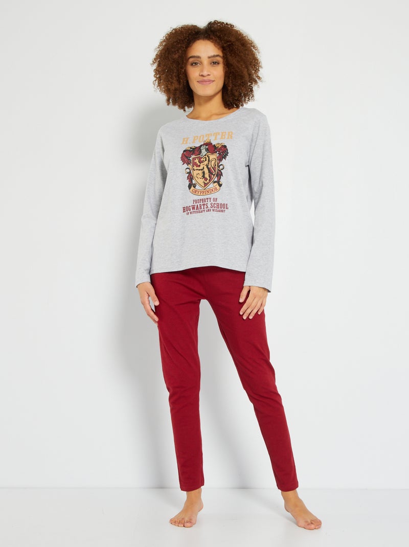Pyjama 'Harry Potter' gris/bordeaux - Kiabi