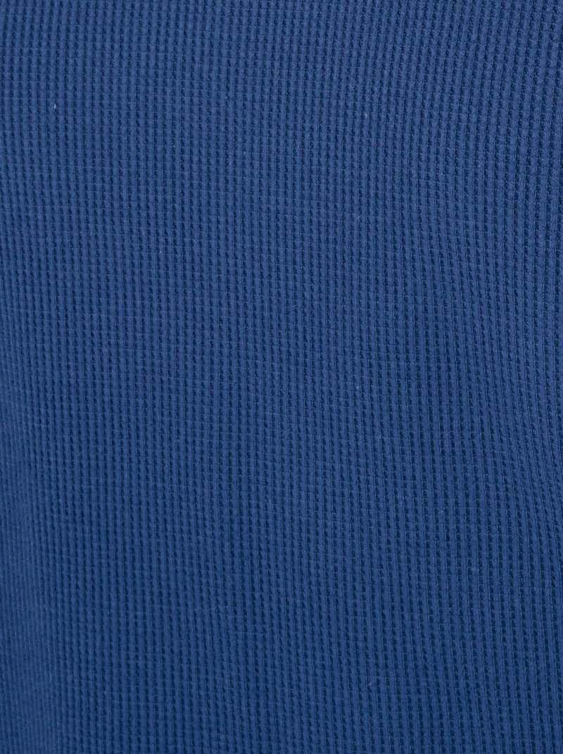Pyjama haut nid d'abeille et bas flanelle - Damart Bleu - Kiabi