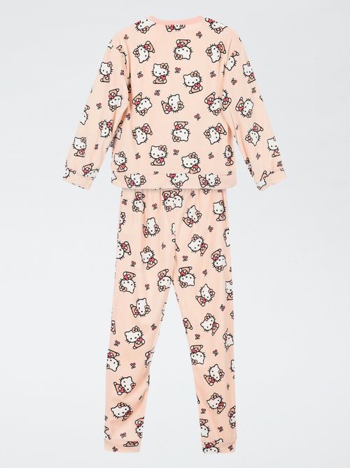 Pyjama 'Hello Kitty' 2 pièces - T-shirt à manches longues + pantalon - Kiabi