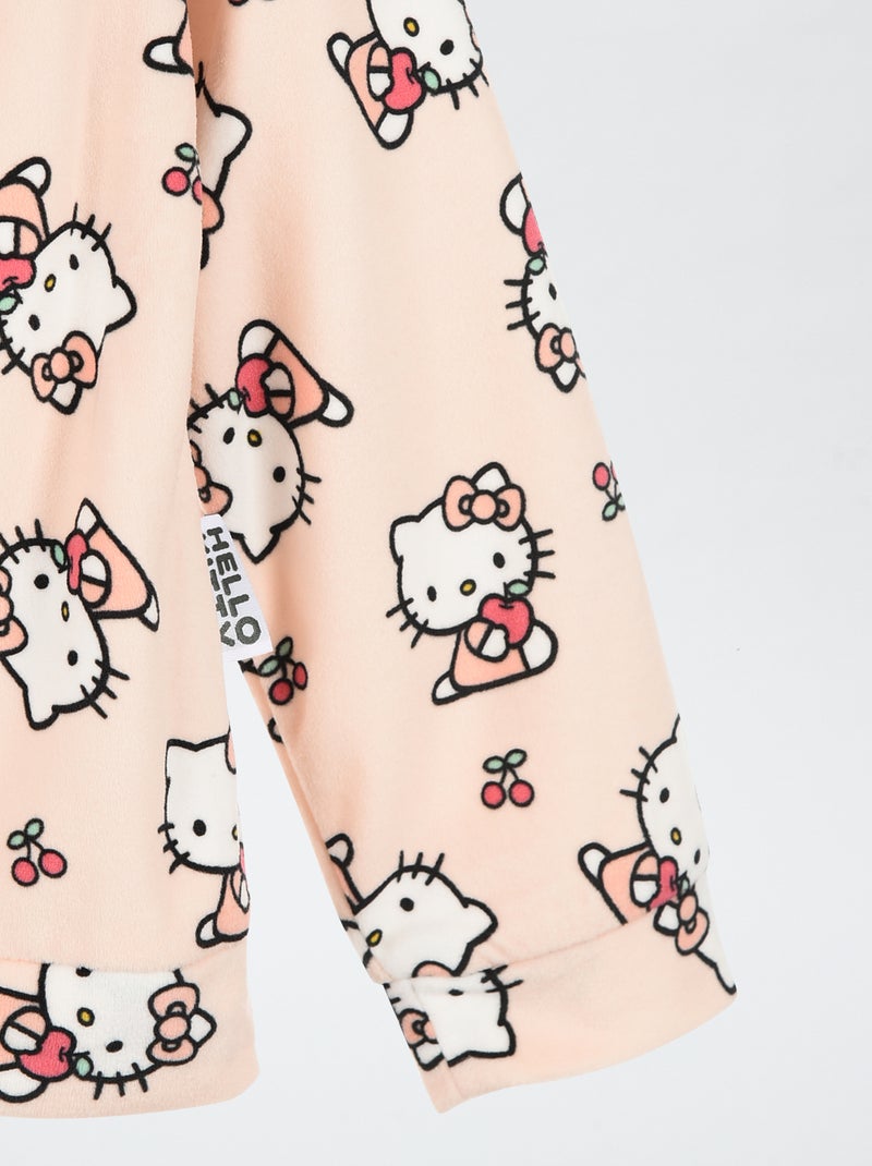 Pyjama 'Hello Kitty' 2 pièces - T-shirt à manches longues + pantalon Rose - Kiabi