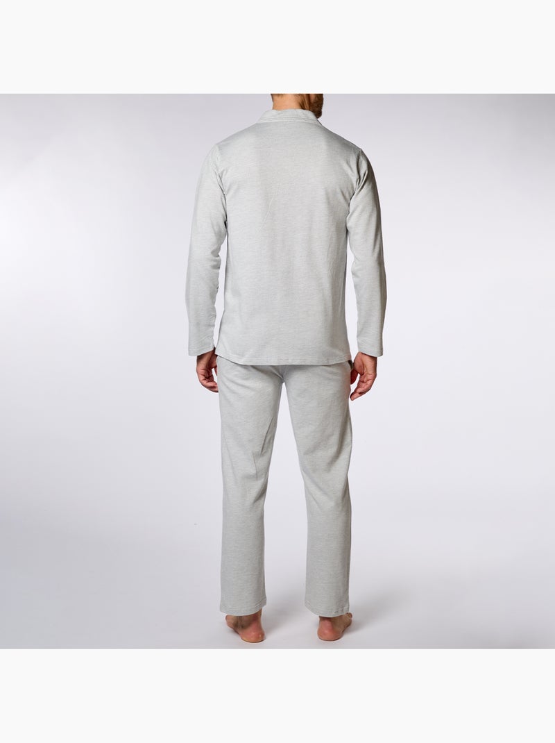 Pyjama   herringbone gris - hechter Gris clair - Kiabi