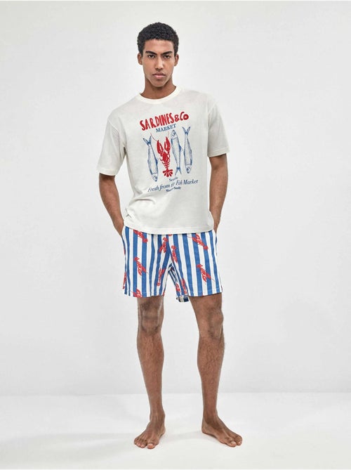 Pyjama homme à imprimé marin - Kiabi