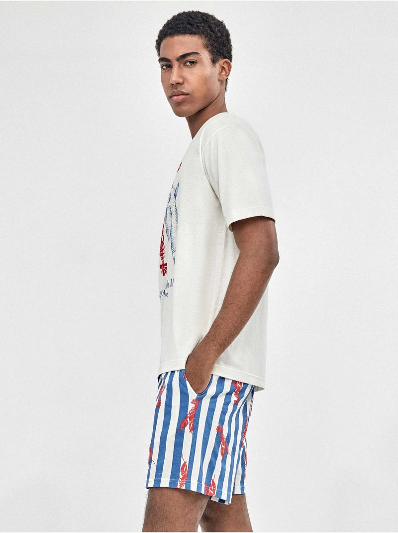 Pyjama homme à imprimé marin Blanc - Kiabi